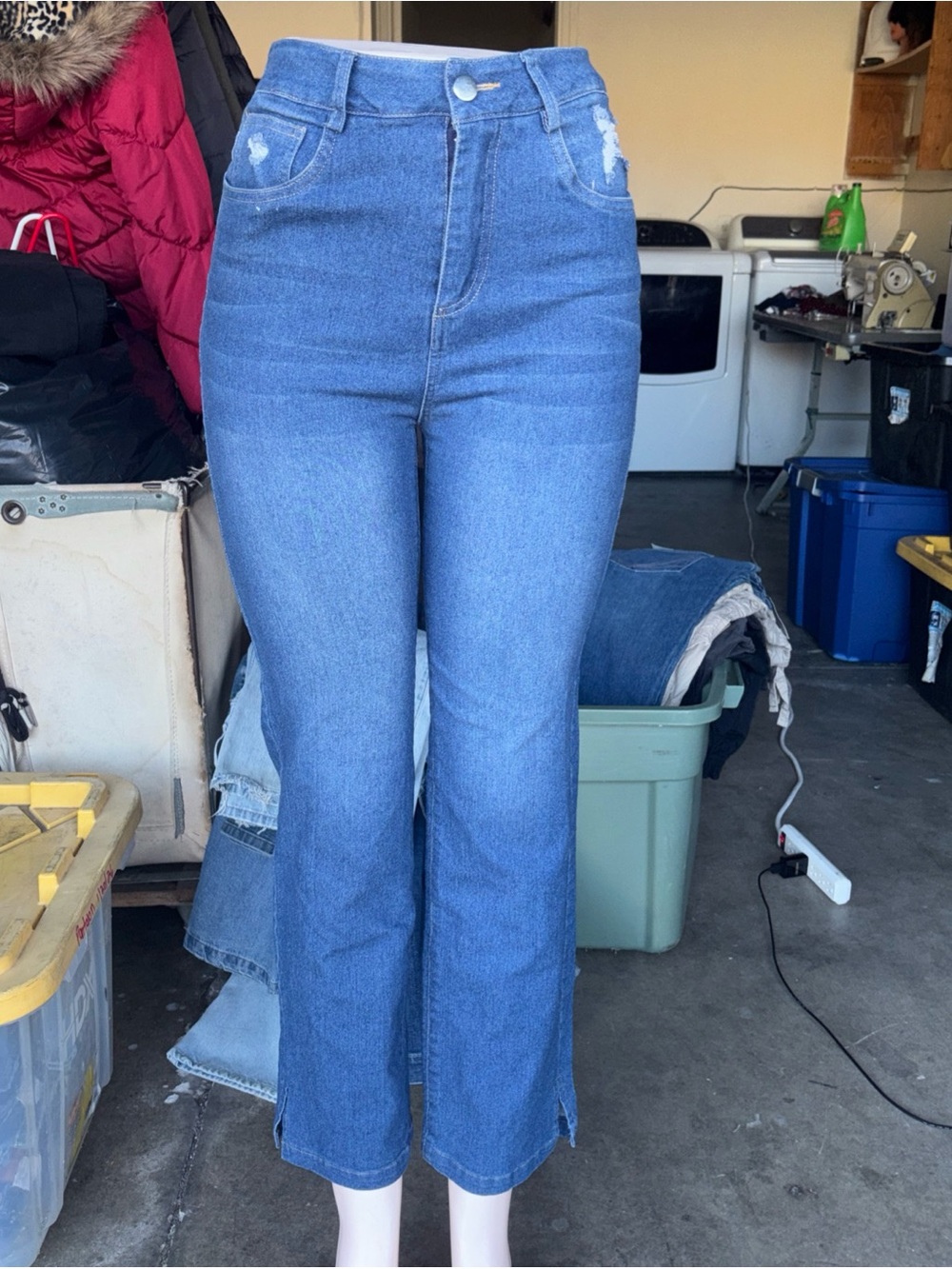 Women's High-Rise Blue Wide-Leg Jeans